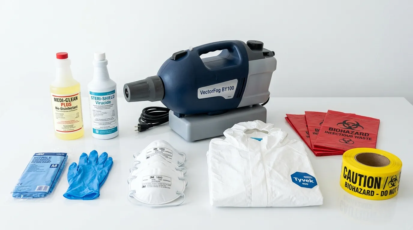 Professional biohazard remediation crew working in Tequesta